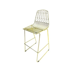 F-BS129-CG Arrow barstool with champagne gold metal frame 