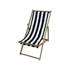 Malibu Deck Chair - Black + White F-DC101-BW