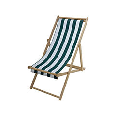 Malibu Deck Chair - Green + White F-DC101-WG