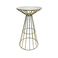 Turin Cocktail Table - Gold & White F-HT118-GW