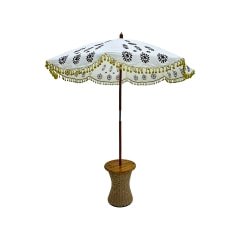 Chicka Embroidery Umbrella - White + Patterned F-UM102-WP