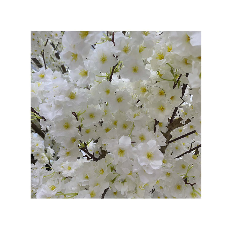P-AT106-WH 3.4m high artificial Peach tree with white blossoms