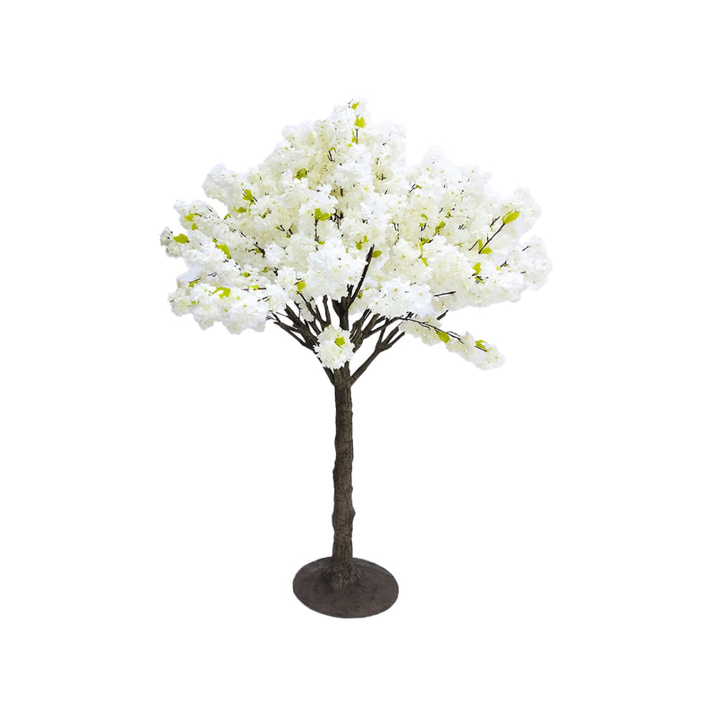 P-AT108-WH 1.8m high artificial Peach tree with white blossoms