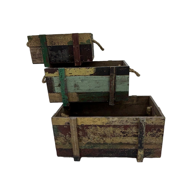 Crate Set Type 1 - 22cm - Natural Wood  ​P-BA102-NW