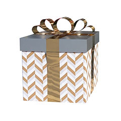 Giant Gift Box - Gold, Silver  + White ​P-PH146-GW