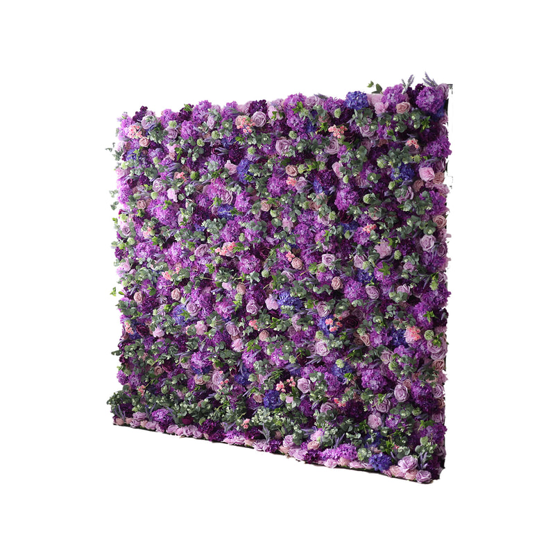 P-DP107-PR Flower wall  with various shades of purple flowers