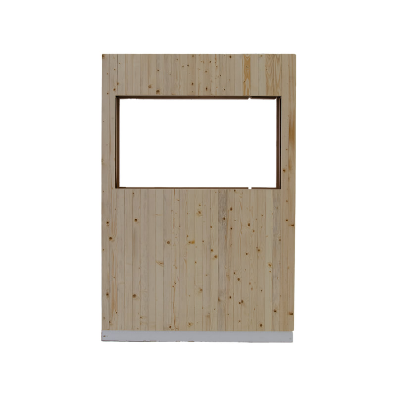 P-DW101-LW Type 1 display wall stand in light wood