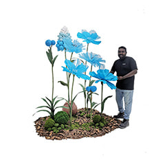Giant Flowers - Blue + White ​P-FK831-UW