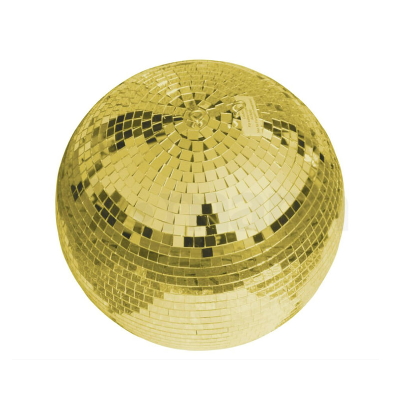 P-MB102-GD 30cm dia gold mirror ball with safety