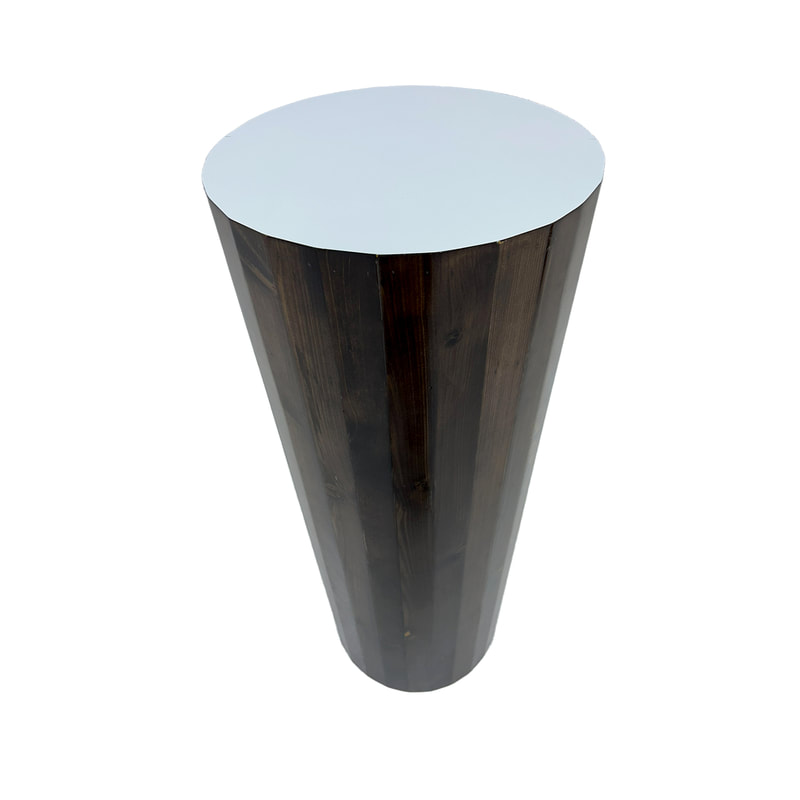 P-PD101-WW 110cm type 1 pallet wood pedestal with fitted white top