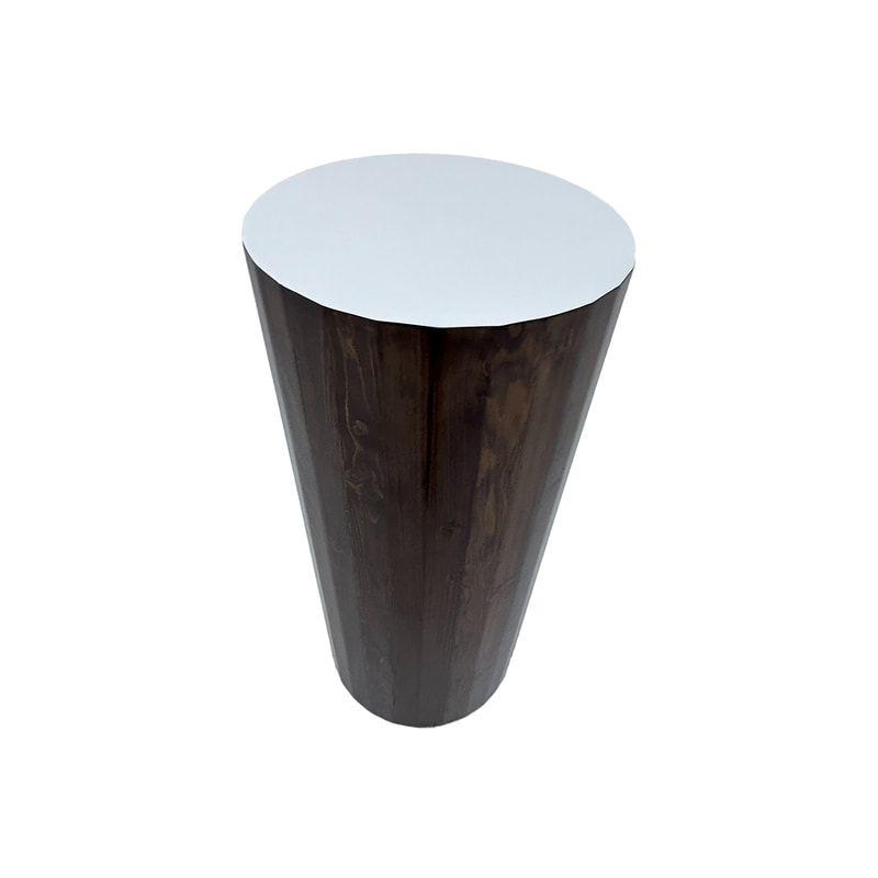 P-PD102-WW 100cm type 2 pallet wood pedestal with fitted white top