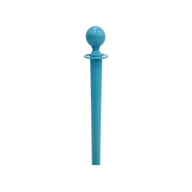 P-RP801-TR Turquoise metal stanchion post (excluding rope)