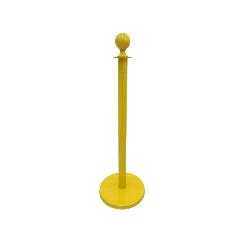 P-RP801-YL Yellow metal stanchion post (excluding rope)