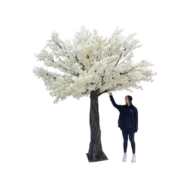 P-AT106-WH 3.4m high artificial Peach tree with white blossoms