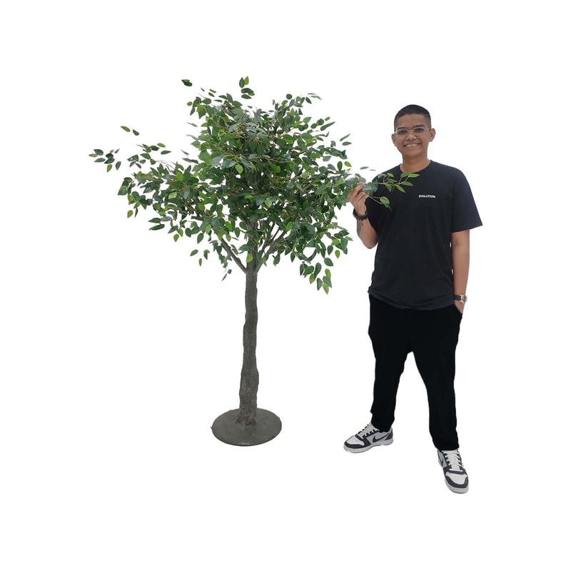 P-AT107-GR 1.8m high artificial Ficus tree with green leaves